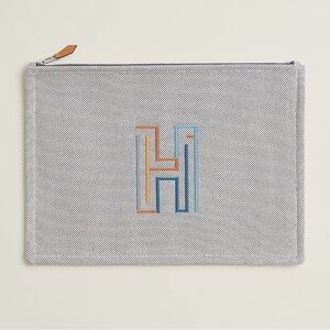 Hermes H Labyrinthe medium Case 9 by 6 inches zip pull in calfskin in marine NEW